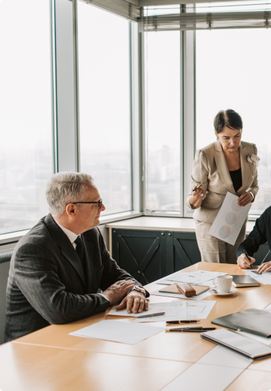 Business meeting with professionals discussing strategy